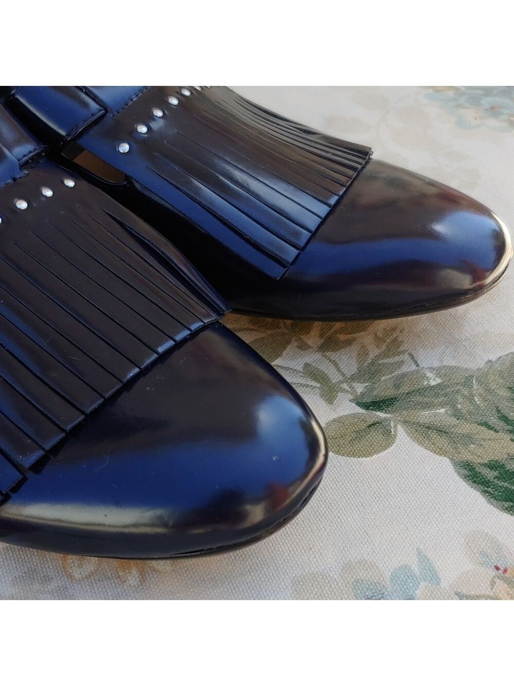 Zara TRF Navy Blue Loafer Shoes with Fringe and Buckle Women's US 9 EU 40 - Picture 6 of 16